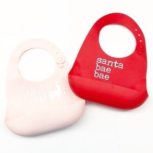 Tunno Tots 2 pack silicone Christmas bibs
